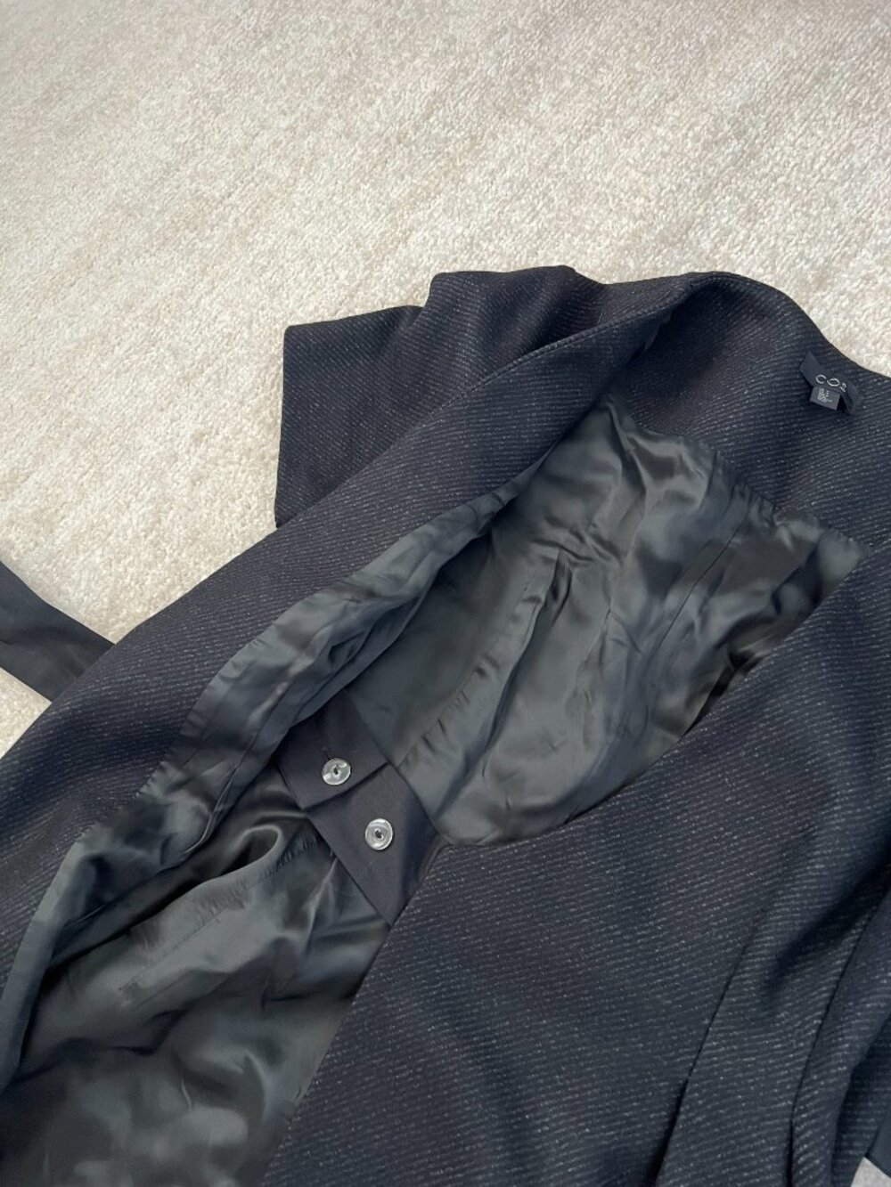 COS Wool Tie Up Wrap Office Academia Dress With Pockets 4 - Picture 8 of 10